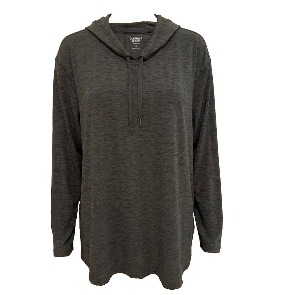 Old Navy Active Women's 4X Gray Pullover Hoodie Athletic Stretch Pockets Plus